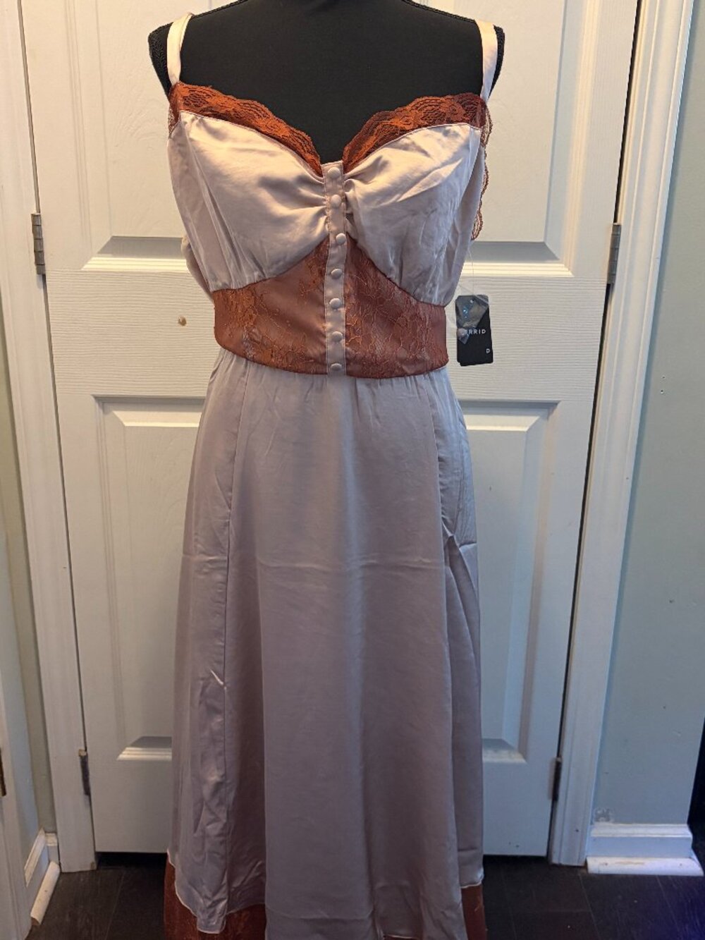 Torrid/ Festi Button Front Maxi Slip Dress Size 14 (Torrid size 1) NWT